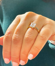 Load image into Gallery viewer, Princess Cut Moissanite Engagement Ring Solitaire 14k Solid Yellow Gold Bridal Ring Wedding Anniversary Solitaire Four Prong Set Ring 2.00ct
