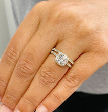 Load image into Gallery viewer, Cushion Cut Moissanite And Round Cut Sides Engagement Ring And Matching Band In 14k Solid Yellow Gold Bridal Wedding Double Halo 2.00ctw
