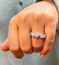 Load image into Gallery viewer, Round, Emerald, Princess, Oval Cut Moissanite Band 14k Solid White Gold Anniversary Band Unique Wedding Band Designer Anniversary Band 2.40
