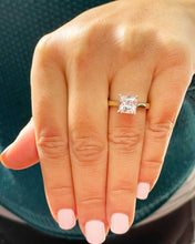 Load image into Gallery viewer, Princess Cut Moissanite Engagement Ring Solitaire 14k Solid Yellow Gold Bridal Ring Wedding Anniversary Solitaire Four Prong Set Ring 2.00ct

