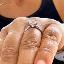 Load image into Gallery viewer, Cushion Cut Moissanite Engagement Ring Solitaire Bridal Ring For Her Wedding Anniversary Ring Minimalist 4.00ct Set In 14k Solid White Gold
