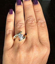 Load image into Gallery viewer, Round Cut Diamond Engagement Ring Tension Set Solitaire Ring IGI Certified 14k Solid And Heavy yellow gold Unique Wedding Bridal Ring 1.00ct
