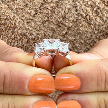 Load image into Gallery viewer, Princess Cut Moissanite Engagement Ring Three Stone Style Wedding Bridal Ring Set In 14k Solid Rose Gold Anniversary Ring For Her 2.50ctw
