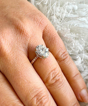 Load image into Gallery viewer, Oval Cut Moissanite And Round Sides Engagement Ring Halo Style 14k Solid Rose Gold Wedding Anniversary Ring Bridal Propose Ring For Her 2.00
