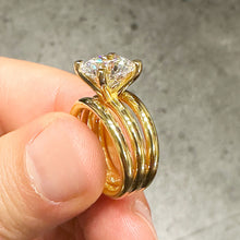 Load image into Gallery viewer, Round Cut Moissanite Engagement Ring Solitaire Four Prong Set Wedding Ring Right Hand Ring 14k Solid And Heavy Yellow Gold Ring For Her 4.00
