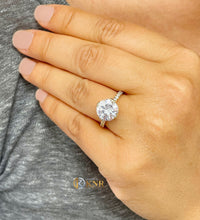 Load image into Gallery viewer, Round Cut Moissanite Engagement Ring Inner Halo Style Bridal Wedding Ring For Her In 14k Solid Yellow Gold Women's Ring Crown Setting 4.50ct
