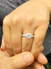 Load image into Gallery viewer, Round Cut Moissanite Engagement Ring Eternity Style Bridal Ring Prong Set Wedding Ring Set In 14k Solid White Gold Propose Ring For Her 4.00
