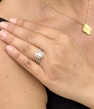 Load image into Gallery viewer, Oval Cut And Round Cut Diamonds Engagement Ring And Matching Band IGI Certified 14k Solid Yellow Gold Halo Bridal Set Wedding Set 1.80ctw
