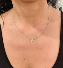 Load image into Gallery viewer, Heart Shape Round Cut Natural Diamonds Necklace 14k White Gold Heat Pendent And Adjustable Chain Bridal Wedding Anniversary Gift 0.15ctw
