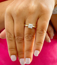 Load image into Gallery viewer, Princess Cut Diamond Engagement Ring Solitaire Set In IGI Certified 14k Solid Yellow Gold Bridal Ring Prong Set Wedding Propose Ring 1.00ct
