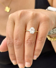 Load image into Gallery viewer, GIA Certified Natural Oval Cut Diamond Engagement Ring Solitaire Ring 14k Solid Yellow Gold Bridal Ring Four Prong Set Wedding Ring 1.70ct
