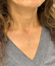 Load image into Gallery viewer, Hamsa Style Pendent And Chain in 14K Solid Yellow Gold Necklace Minimalist Style Wedding Bridal And Anniversary Gift For Her Gold Chain
