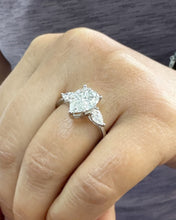 Load image into Gallery viewer, Pear Shape Moissanite Engagement Ring Three Stone Style Wedding Ring Classic Design Bridal Ring For Her Set In 14k Solid White Gold 3.70ctw
