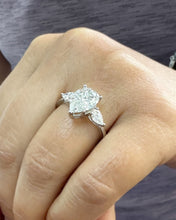 Load image into Gallery viewer, Pear Shape Diamond Engagement Ring IGI Certified 14k Solid White Gold Wedding Ring Three Stone Style Bridal Women's Ring 3.70ctw F-VS2
