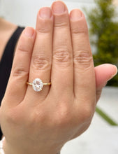 Load image into Gallery viewer, Oval Shape Moissanite Engagement Ring Solitaire 14k Solid Yellow Gold Bridal Ring Wedding Ring Anniversary Ring Solitaire Four Prong 3.00ct
