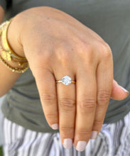 Load image into Gallery viewer, Crown Setting Style Six Prong Solitaire Ring Round Cut Moissanite Engagement Ring Women's Wedding Ring For Her 14k Solid Yellow Gold 2.00ctw
