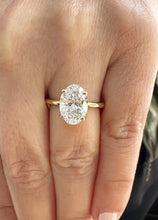 Load image into Gallery viewer, Oval Cut Diamond Engagement Ring Solitaire Ring IGI Certified 14k Solid Yellow Gold Bridal Ring Four Prong Set Wedding Ring 3.00ct G-VS2
