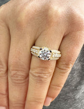 Load image into Gallery viewer, GIA Certified Natural Round Cut Diamond Engagement Ring In 14k Solid And Heavy Yellow Gold Wedding Ring 2.70ct Bridal Ring Hidden Halo Style
