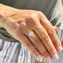 Load image into Gallery viewer, Crown Setting Style Six Prong Solitaire Ring Round Cut Moissanite Engagement Ring Women's Wedding Ring For Her 14k Solid Yellow Gold 2.00ctw
