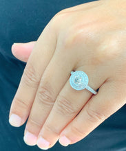 Load image into Gallery viewer, Round Cut Moissanite Engagement Ring Bezel Set Style Set In 14k Solid White Gold Bridal Ring Filigree Design Wedding Ring Halo Style 1.80ctw
