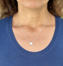 Load image into Gallery viewer, Emerald Diamond Bezel Set Solitaire Necklace and Chain In IGI Certified 14k Solid White Gold Pendant And Chain Bridal Wedding Gift 2.00ct
