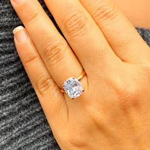 Load image into Gallery viewer, Cushion Cut Moissanite Engagement Ring Solitaire Bridal Wedding Ring Prong Set Minimalist Anniversary Ring For Her 14k Solid Rose Gold 4.00
