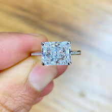 Load image into Gallery viewer, Radiant Cut Moissanite Engagement Ring Solitaire Antique Filigree Style Bridal Wedding Ring Set In 14k Solid White Gold Ring For Her 3.50ct
