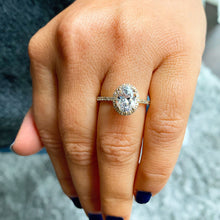 Load image into Gallery viewer, Oval Shape Moissanite And Round Cut Sides Engagement Ring Halo Style Wedding Ring Bridal Propose Ring For Her 14k Solid Yellow Gold 2.50ctw

