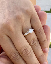 Load image into Gallery viewer, Round Cut Natural Diamond Engagement Ring Set In 14k Solid Yellow Gold Wedding Ring Prong Set Bridal Propose Ring For Women's Ring 0.85ctw
