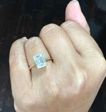 Load image into Gallery viewer, Emerald Cut Diamond Engagement Ring IGI Certified Set In 14K Solid Yellow Gold Solitaire Ring Four Prong Set Style Wedding Ring 3.00ct F-VS2
