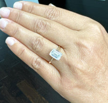 Load image into Gallery viewer, Emerald Cut Moissanite Solitaire Ring Set In 14K Solid And Heavy Yellow Gold Wedding Ring Four Prong Set Bridal Ring Minimalist For Her 4.00
