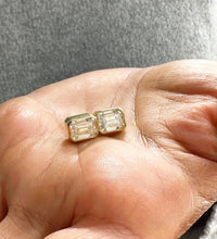 Load image into Gallery viewer, Emerald Cut Diamond Earrings IGI Certified Bezel set Earrings 14k Solid Yellow Solid Gold 4.00ct Screw Back Set Stud Earrings Gift For Her
