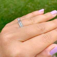Load image into Gallery viewer, Round Cut Diamond Engagement Ring And Matching Band Wedding Bridal Anniversary Natural Diamonds Bridal Set In 14k Solid White Gold 1.00ctw
