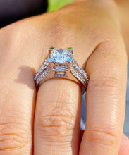 Load image into Gallery viewer, Round Cut Diamond Engagement Ring IGI Certified 14K White Gold Prong Set Bridal Ring Filigree Design Wedding Ring Women's Ring 3.50ctw
