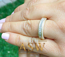 Load image into Gallery viewer, Princess Cut And Round Cut Cvd Diamond Band Set In 14k Solid Yellow Gold Wedding Anniversary Band Propose Deco Half Eternity Band 1.00ctw
