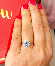 Load image into Gallery viewer, Round Cut Moissanite Engagement Ring Solitaire Style Bridal Ring Set Six Prong Set Wedding Ring In 14k Solid Yellow Gold Ring For Her 3.00ct
