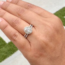 Load image into Gallery viewer, Oval Cut Moissanite And Round Cut Sides Engagement Ring And Matching Band Halo Style Set In 14K Solid Yellow Gold Bridal Wedding Set 1.80ctw
