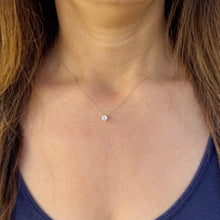 Load image into Gallery viewer, Round Cut Moissanie Pendant And Chain Solitaire Minimalist Dainty 14k Solid Yellow Gold Necklace And Chain Bridal Wedding Gift For Her 0.50
