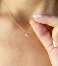 Load image into Gallery viewer, Round Cut Moissanie Pendant And Chain Solitaire Minimalist Dainty 14k Solid Yellow Gold Necklace And Chain Bridal Wedding Gift For Her 0.50
