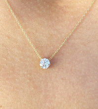 Load image into Gallery viewer, Round Cut Moissanie Pendant And Chain Solitaire Minimalist Dainty 14k Solid Yellow Gold Necklace And Chain Bridal Wedding Gift For Her 0.50
