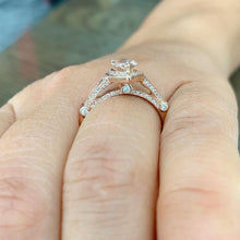 Load image into Gallery viewer, Natural Pear Morganite Ring And Natural Round Cut Side Diamond Ring 14k Solid Rose Gold Wedding Ring Halo Design Engagement Ring 2.50ctw
