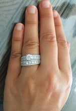 Load image into Gallery viewer, Round Cut Moissaite Engagement Ring And Matching Band Antique Filigree style 14k Solid White Gold Bridal set Wedding Ring Bridal Set 2.50ctw
