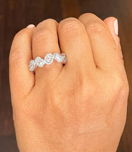 Load image into Gallery viewer, Round, Emerald, Princess, Oval Cut Moissanite Band 14k Solid White Gold Anniversary Band Unique Wedding Band Designer Anniversary Band 2.40
