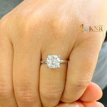 Load image into Gallery viewer, Round Cut Moissanite Engagement Solitaire Ring Four Prong Set Bridal Ring Wedding Ring Anniversary Solitaire Ring 14k Solid White Gold 1.20
