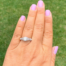 Load image into Gallery viewer, Round Cut Moissanite And Natural Side Diamonsd Engagement Ring Set In 14k Solid White Gold Wedding Ring Antique Deco Style Bridal Ring 1.65
