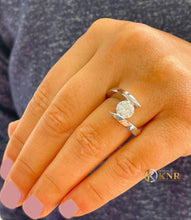 Load image into Gallery viewer, Round Cut Moissanite Engagement Ring Tension Set Design Solitaire Style Ring Unique Propose Ring Set In 14k Solid And Heavy White Gold 1.00

