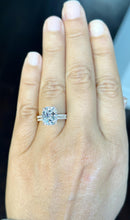 Load image into Gallery viewer, Cushion Cut Moissanite And Round Cut Natural Diamonds Sides In 14K Solid Yellow Gold Engagement Ring And Matching Band Four Prong set 5.20ct
