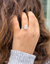 Load image into Gallery viewer, Cushion Cut Moissanite And Round Cut Sides Engagement Ring 14K Solid Yellow Gold Four Prong set Wedding Ring Four Prong Set Bridal Ring 5.20
