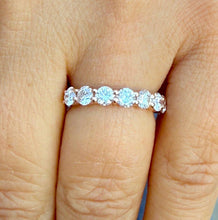 Load image into Gallery viewer, Round Cut Moissanite Half Eternity Band Style Large 3.50mm Set In 14K Solid Rose Gold Bridal Wedding Band Eternity Ring For Her 1.25ctw
