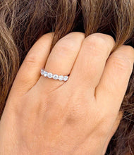 Load image into Gallery viewer, Round Cut Moissanite Half Eternity Band Style Large 3.50mm Set In 14K Solid Rose Gold Bridal Wedding Band Eternity Ring For Her 1.25ctw
